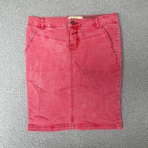 Holding Horses Jean denim Pencil Skirt Womens Size 27 Faded Red‎